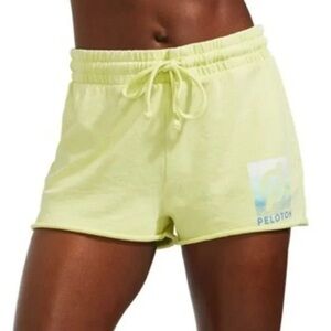 Peloton Neon Yellow Sweat Shorts | Drawstring